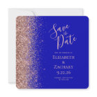 Carré Royal Blue Rose Gold Enregistrer la date