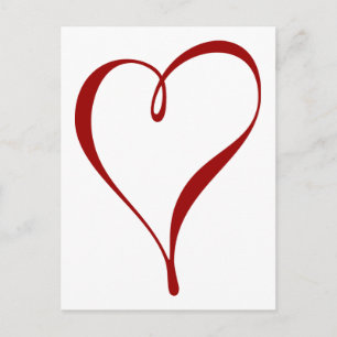 Faire-part Carte postale Big Red Heart Save The Dates