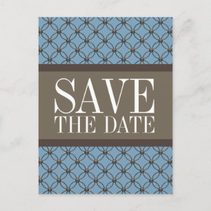 Faire-part Carte postale 'Blue Fancy Lattice' pour annoncer v