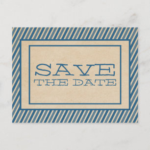Faire-part Carte postale "Blue Trendy Stripes" pour annoncer