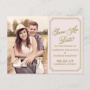 Faire-part Carte postale 'Blush & Gold Whimsical Save the Dat