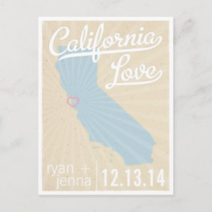 Faire-part Carte postale Californie Love Save the Date