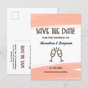 Faire-part Carte postale corail aquarelle moderne pour annonc