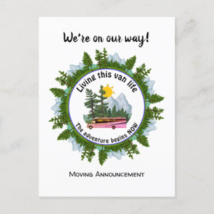 Faire-part Carte postale d'annonce de camping en van aménagé