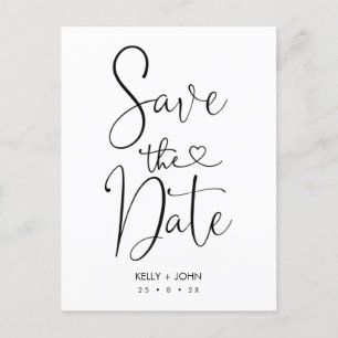 Faire-part Carte postale d'annonce de date de mariage à calli
