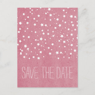 Faire-part Carte postale d'annonce de date de mariage Pink St