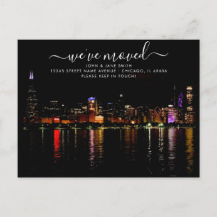 Faire-part Carte postale d'annonce de déménagement à Chicago