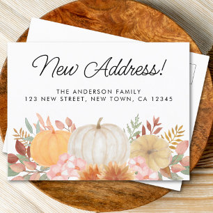 Faire-part Carte postale d'annonce de déménagement d'automne