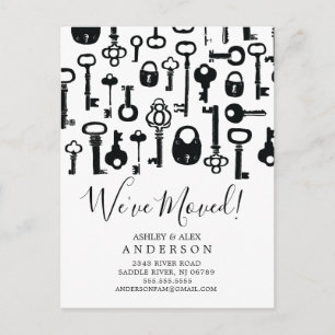 Faire-part Carte postale d'annonce de déménagement de clés an