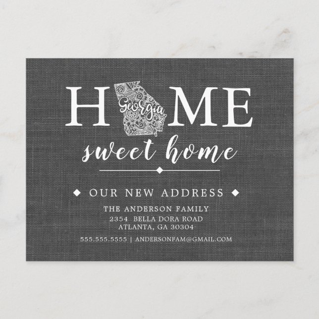 Faire-part Carte postale d'annonce de déménagement de l'État  (Devant)