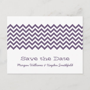 Faire-part Carte postale d'annonce de mariage à motif Chevron
