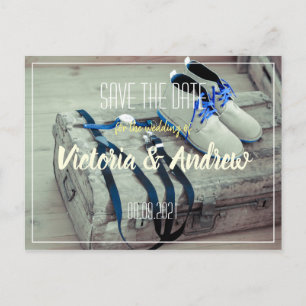 Faire-part Carte postale d'annonce de mariage avec chaussures