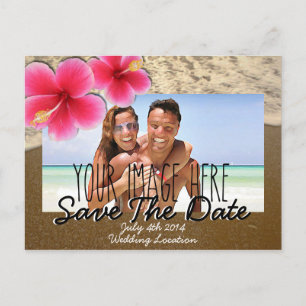 Faire-part Carte postale d'annonce de mariage thème plage