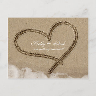Faire-part Carte postale de date de mariage tropical de plage