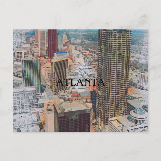 FAIRE-PART CARTE POSTALE DE DÉLOCALISATION ATLANTA (Devant)