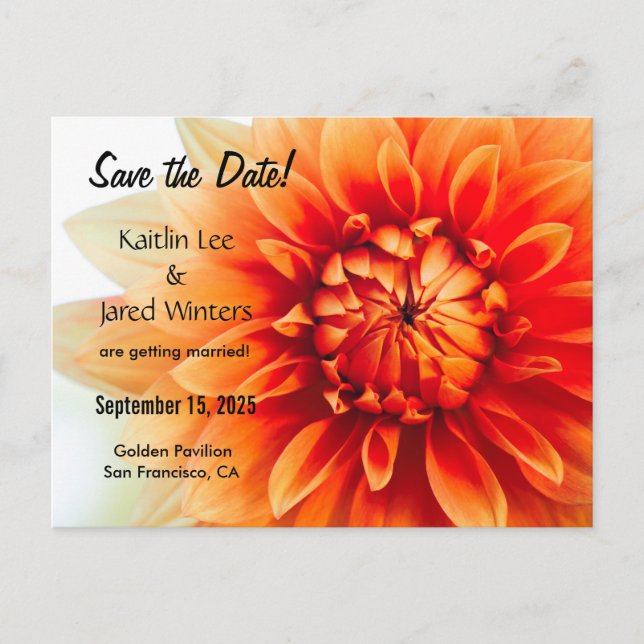 Faire-part Carte postale de fleurs pour réserver la date - No (Devant)