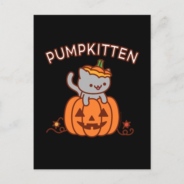 Faire-part Carte postale de Halloween : Chat de PUMPKITTEN (Devant)