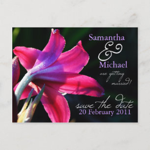 Faire-part Carte postale de mariage à conserver 'Lily rose'