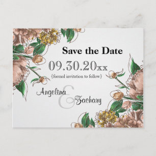 Faire-part Carte Postale de Mariage "Blush Floral" pour Annon