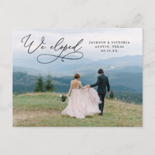 Faire-part Carte postale de mariage en fuite Romantique