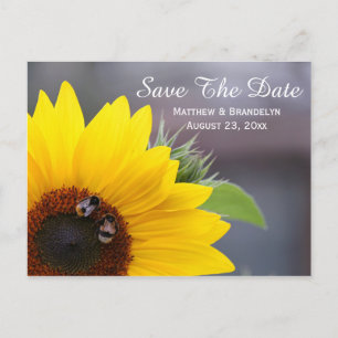 Faire-part Carte Postale de Mariage Sunflower Save The Date