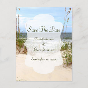 Faire-part Carte postale de plage "Sauver la date"