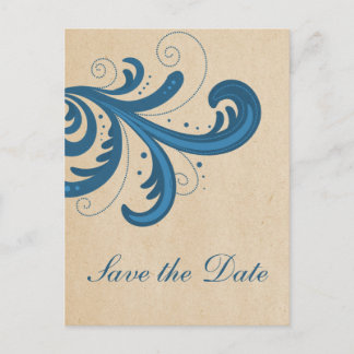 Faire-part Carte postale de préavis de mariage aux tourbillon
