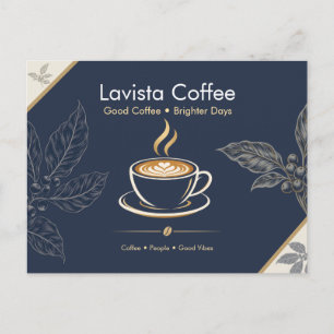 Faire-part Carte postale de remerciement élégante pour café a