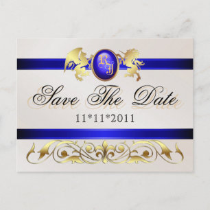Faire-part Carte postale de réservation Prince & Princesse Bl