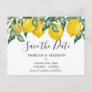 Faire-part Carte postale de sauvegarde de date avec citrons e