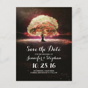 Faire-part Carte postale de sauvegarde de date romantique ave