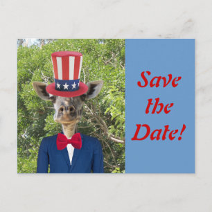 Faire-part Carte postale de sauvegarde de la date du girafe p
