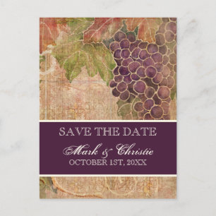 Faire-part Carte postale de sauvegarde de la date du vignoble