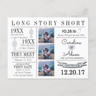 Faire-part Carte postale de sauvegarde de la date en gris cla