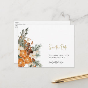 Faire-part Carte postale de sauvegarde de Noël boho hiver