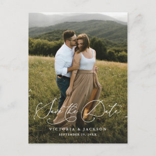 Faire-part Carte postale de sauvegarde verticale de romance