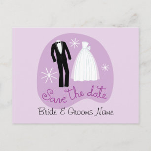 Faire-part Carte postale de sauvegarde violette