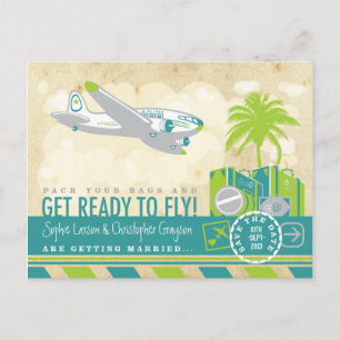 Faire-part Carte postale de voyage à la compagnie aérienne tr