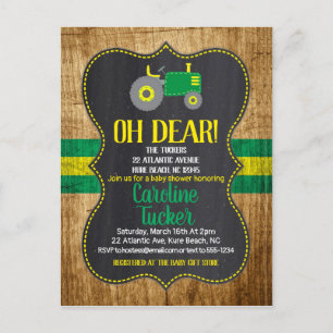 Faire-part Carte postale d'invitation à une baby shower sur l