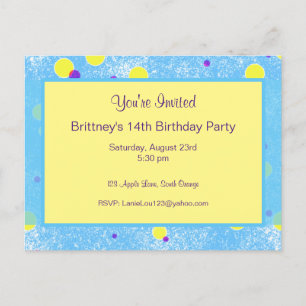 Faire-part Carte postale d'invitation d'anniversaire personna