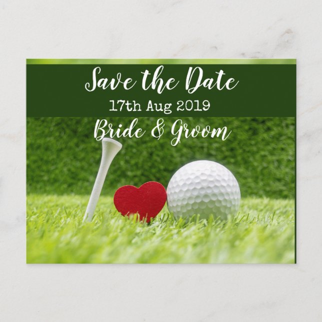 Faire-part Carte postale d'invitation de mariage Golf Save th (Devant)