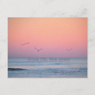 Faire-part Carte postale du lever de soleil pastel d'Ocean Ci