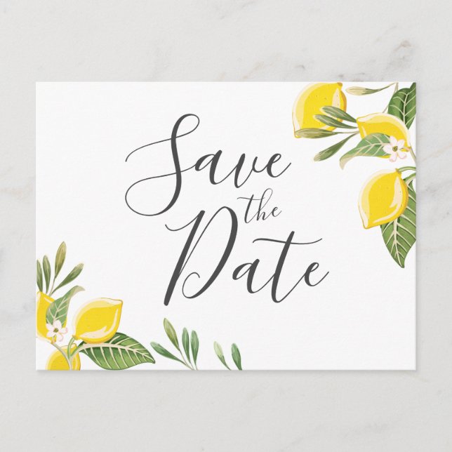 Faire-part Carte postale élégante de date de sauvegarde de ci (Devant)