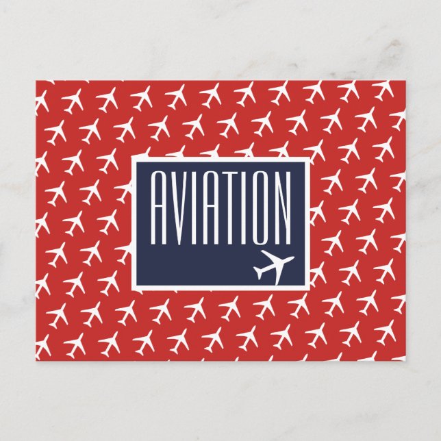 Faire-part Carte postale Funky Plane Pilot Aviation (Devant)