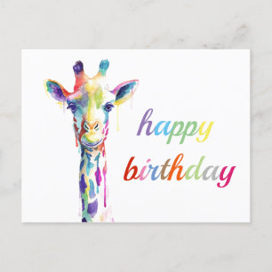 Faire-part Carte postale - Joyeux Anniversaire - Girafe