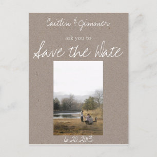 Faire-part Carte postale Kraft de réservation de date