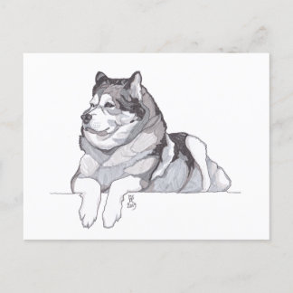 Faire-part Carte postale Malamute en Alaska 2019