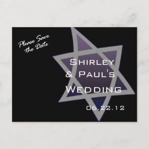 Faire-part Carte postale Mariage Star of David