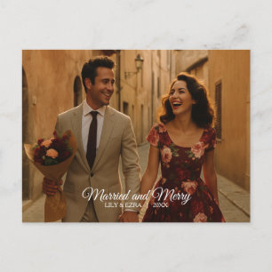 Faire-part Carte postale Marié et Joyeux