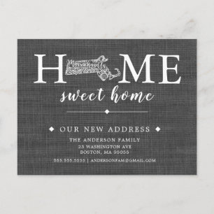 Faire-part Carte postale MASSACHUSETTS State Moving Faire-par